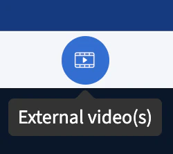 External video button in the toolbar