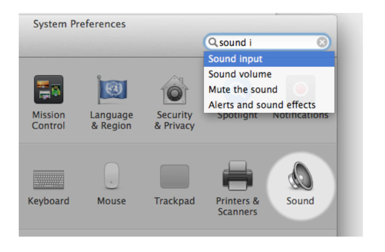 macOS Sound input preferences