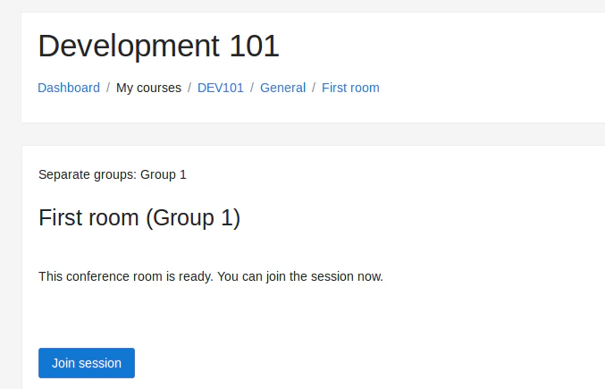 Separate groups view showing only the group the user has been assigned to