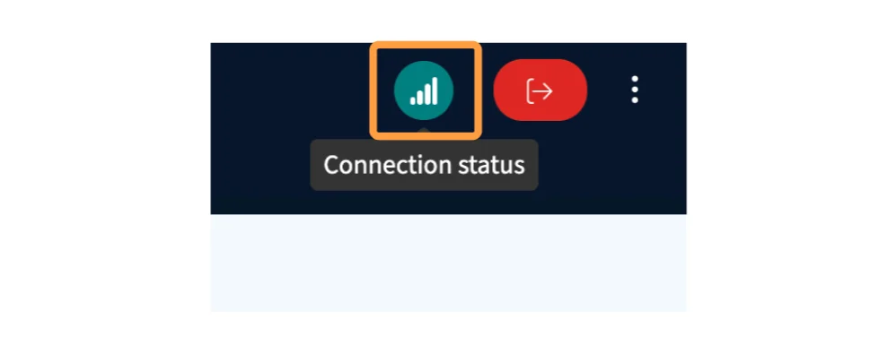 Connection status icon with tooltip