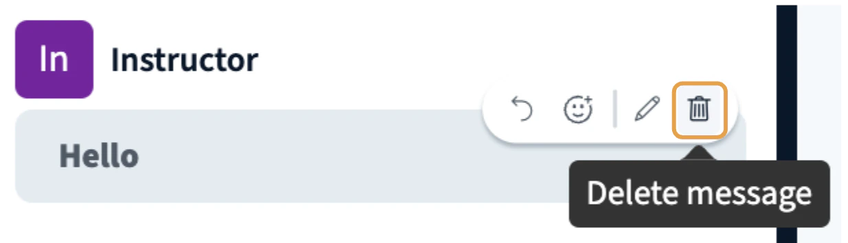 Delete message button