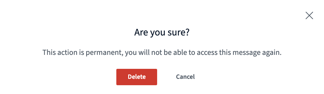 Delete confirmation dialog