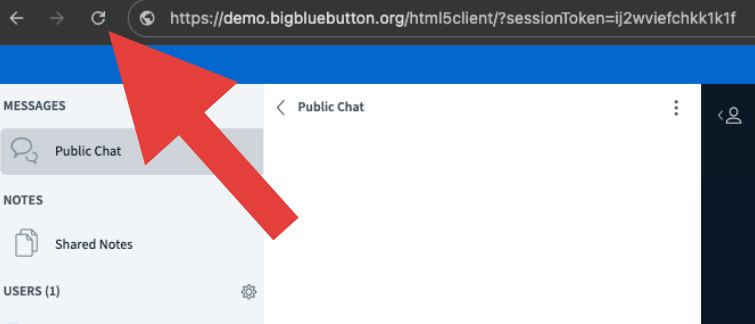 Browser refresh button location to the left of the URL bar