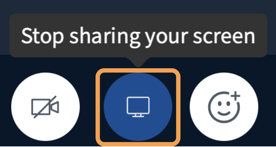 Stop screen sharing by selecting the Screen Share button
