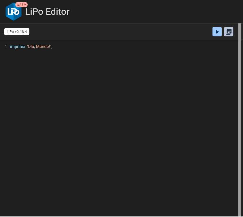 Ícones de alternância de modo destacados no editor web.
