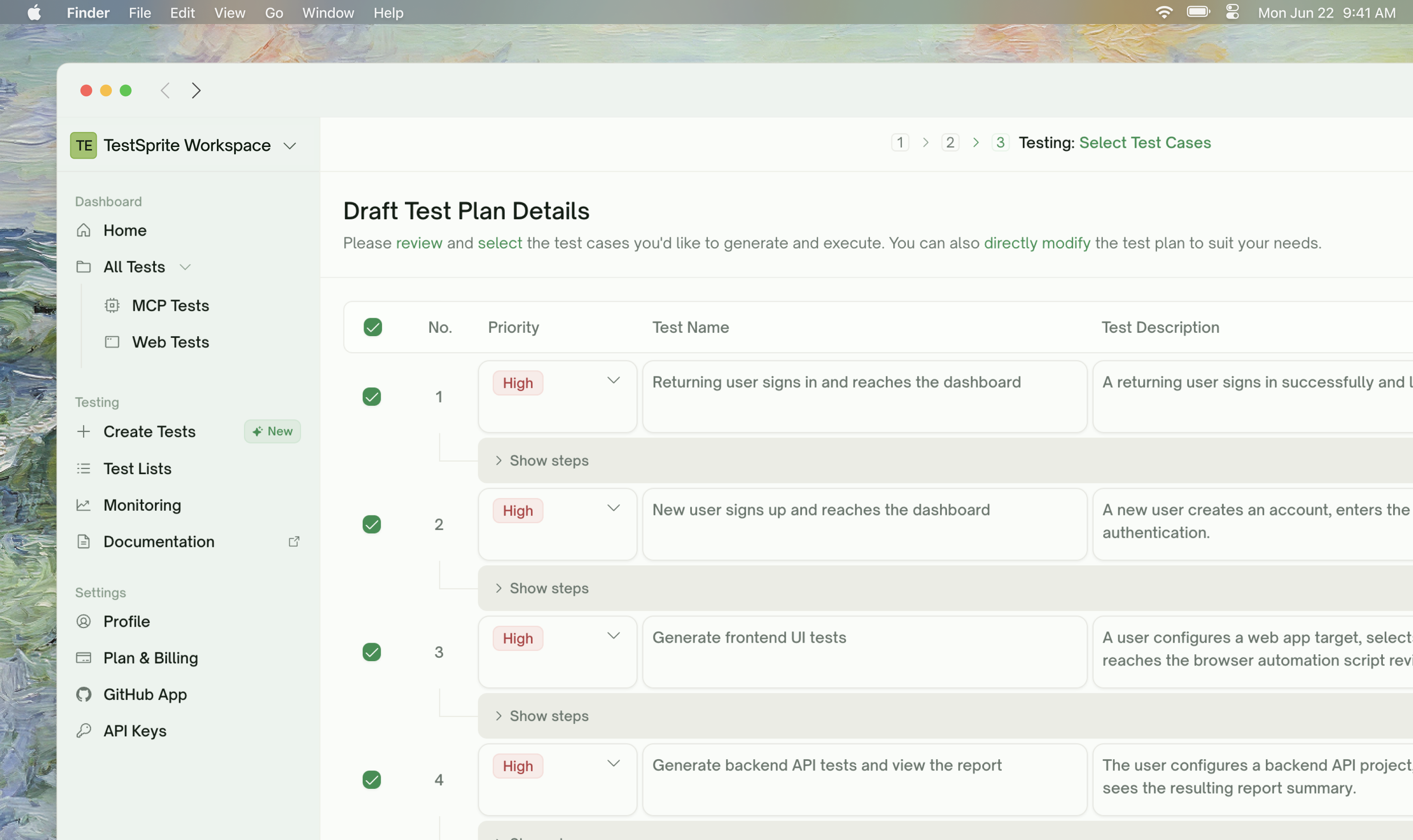 Plan Generation & Editing - TestSprite Documentation