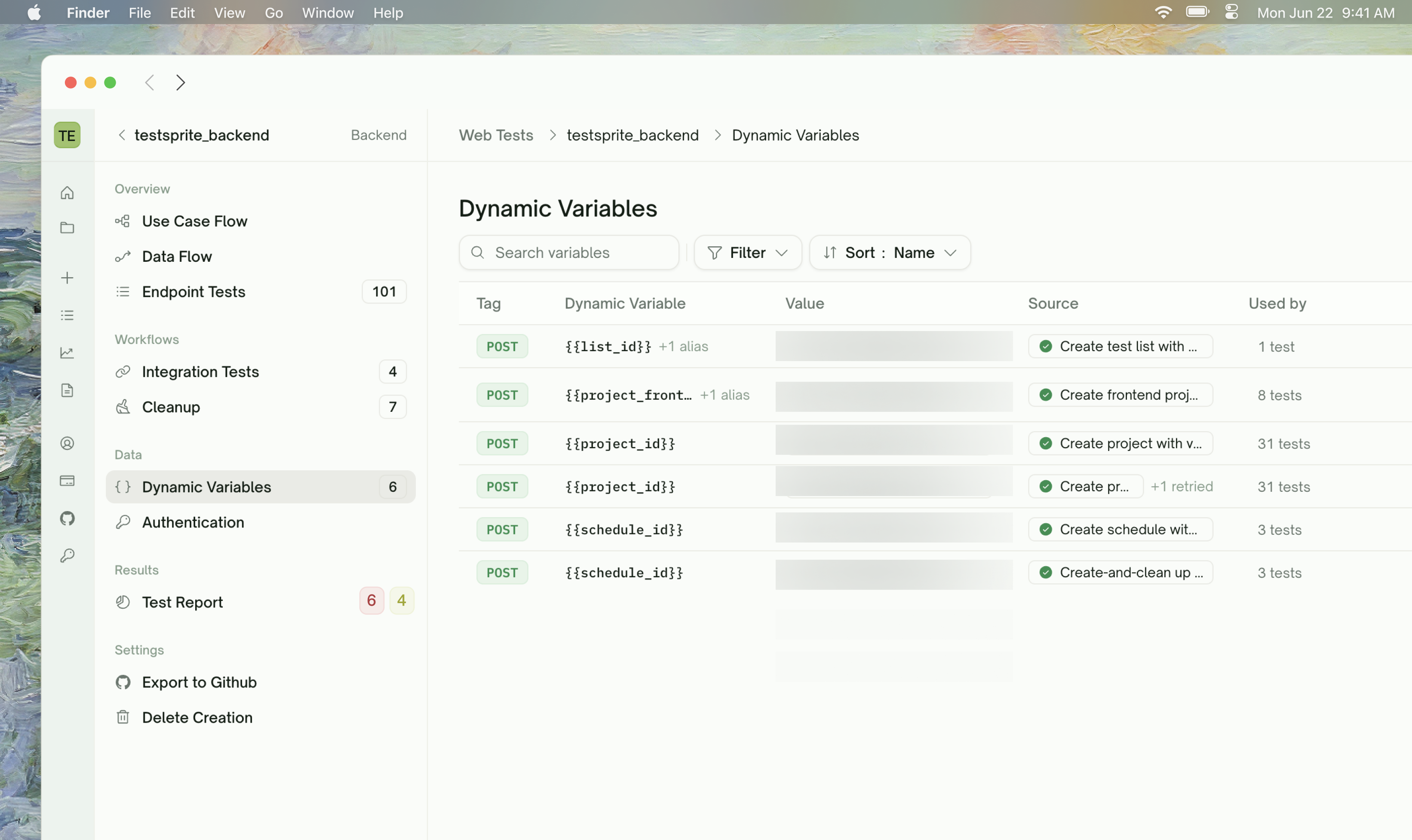 Dynamic Variables - TestSprite Documentation
