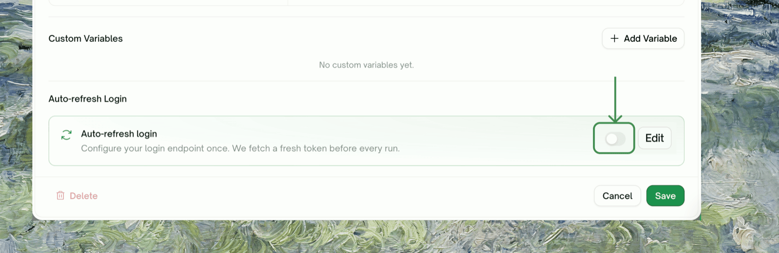 The toggle that temporarily disables Auto-Auth while keeping the config