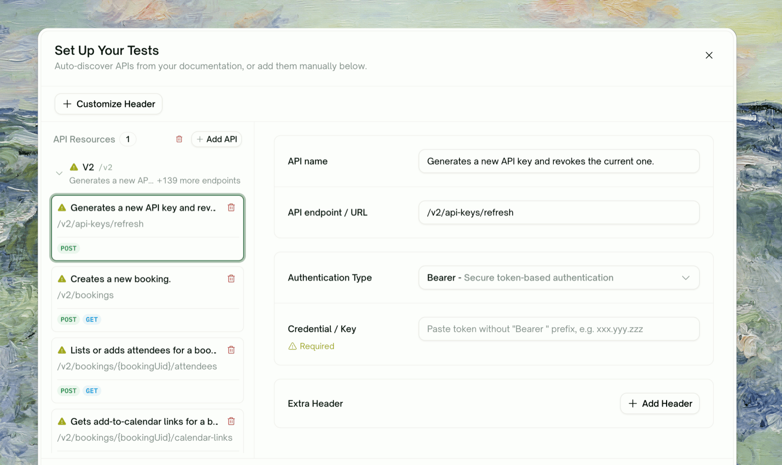 API Discovery: the discovered endpoint list