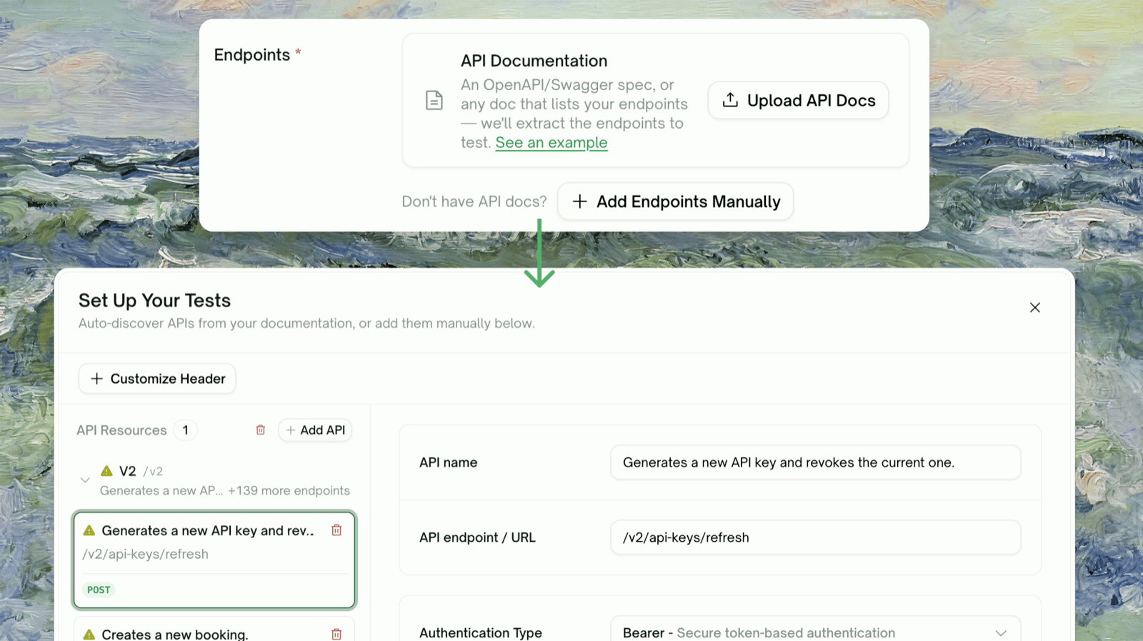 Discovered endpoint list