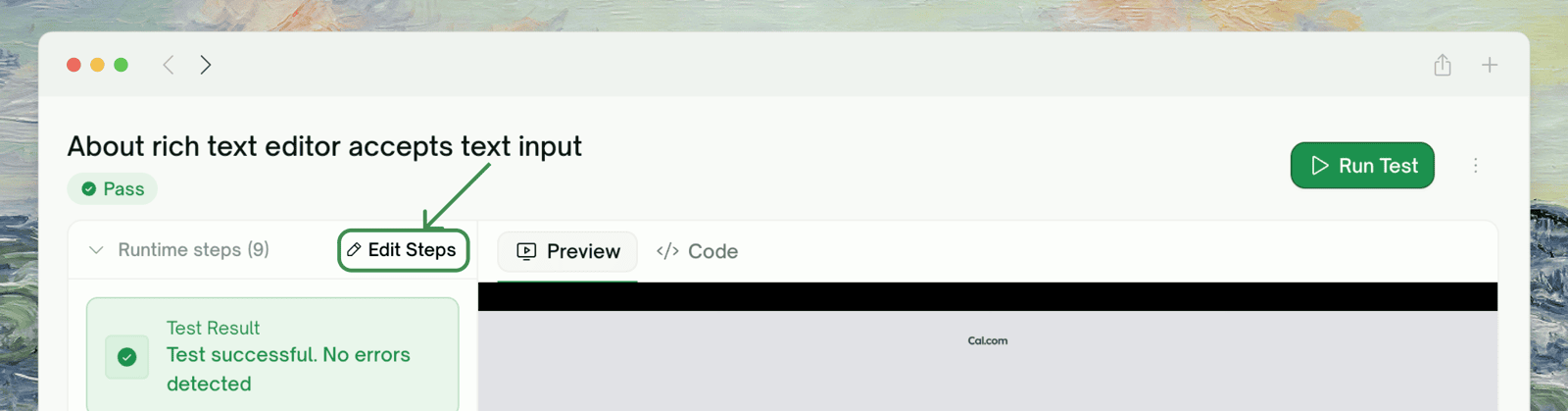 The Edit Steps button beside the Runtime steps section