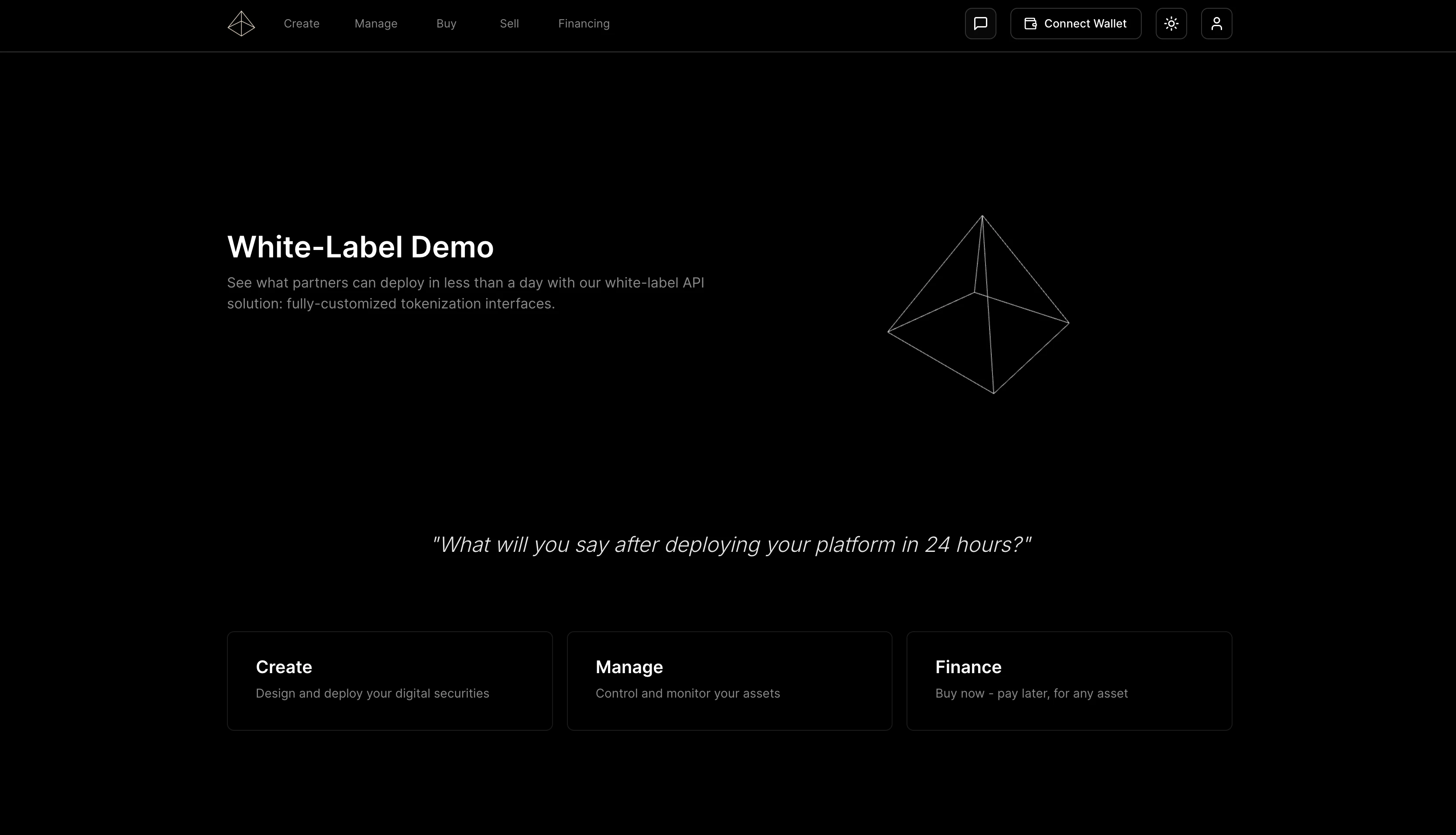 Whitelabel platform homepage demo