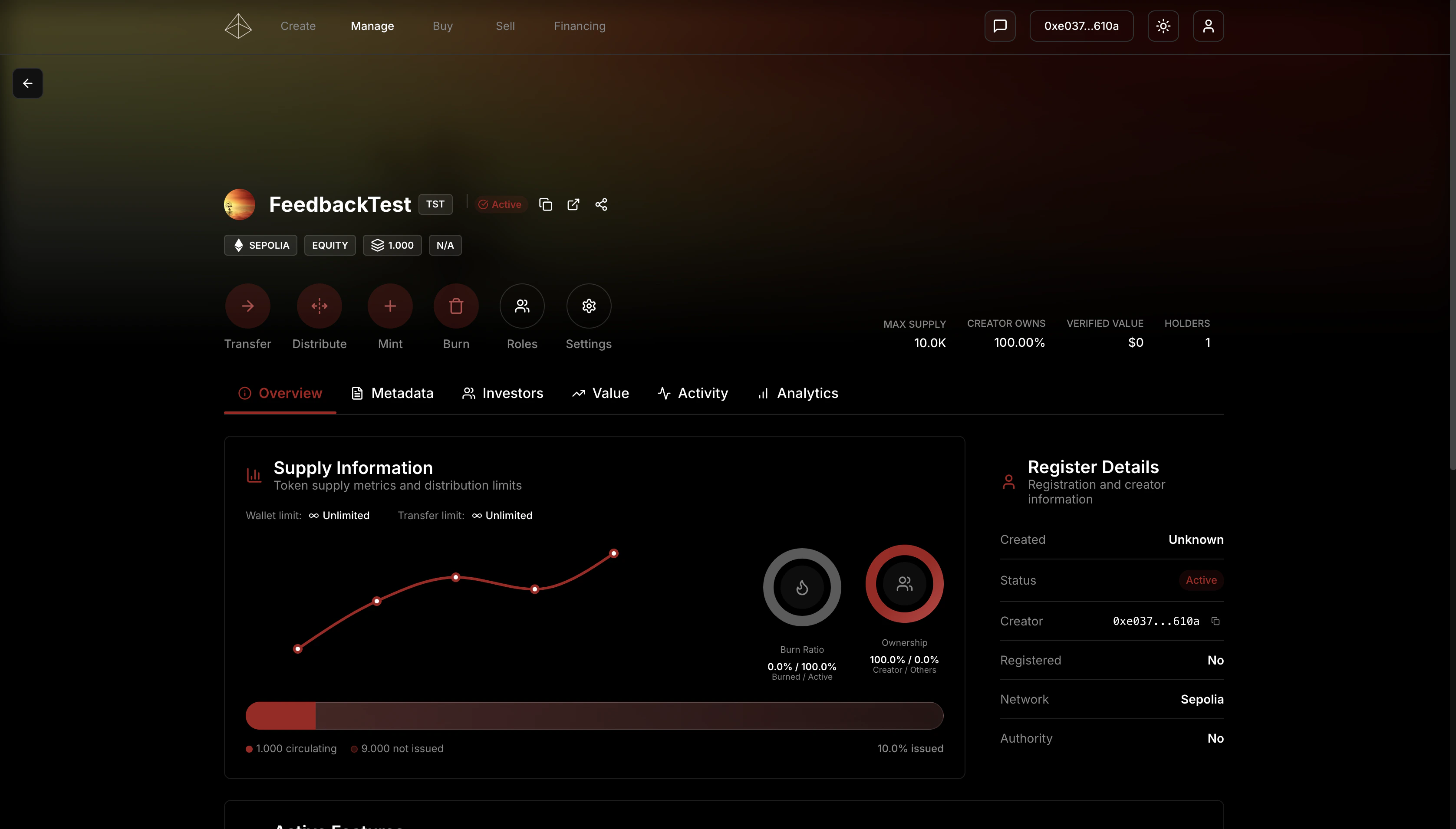 Management interface