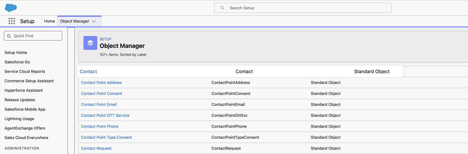 Salesforce object manager