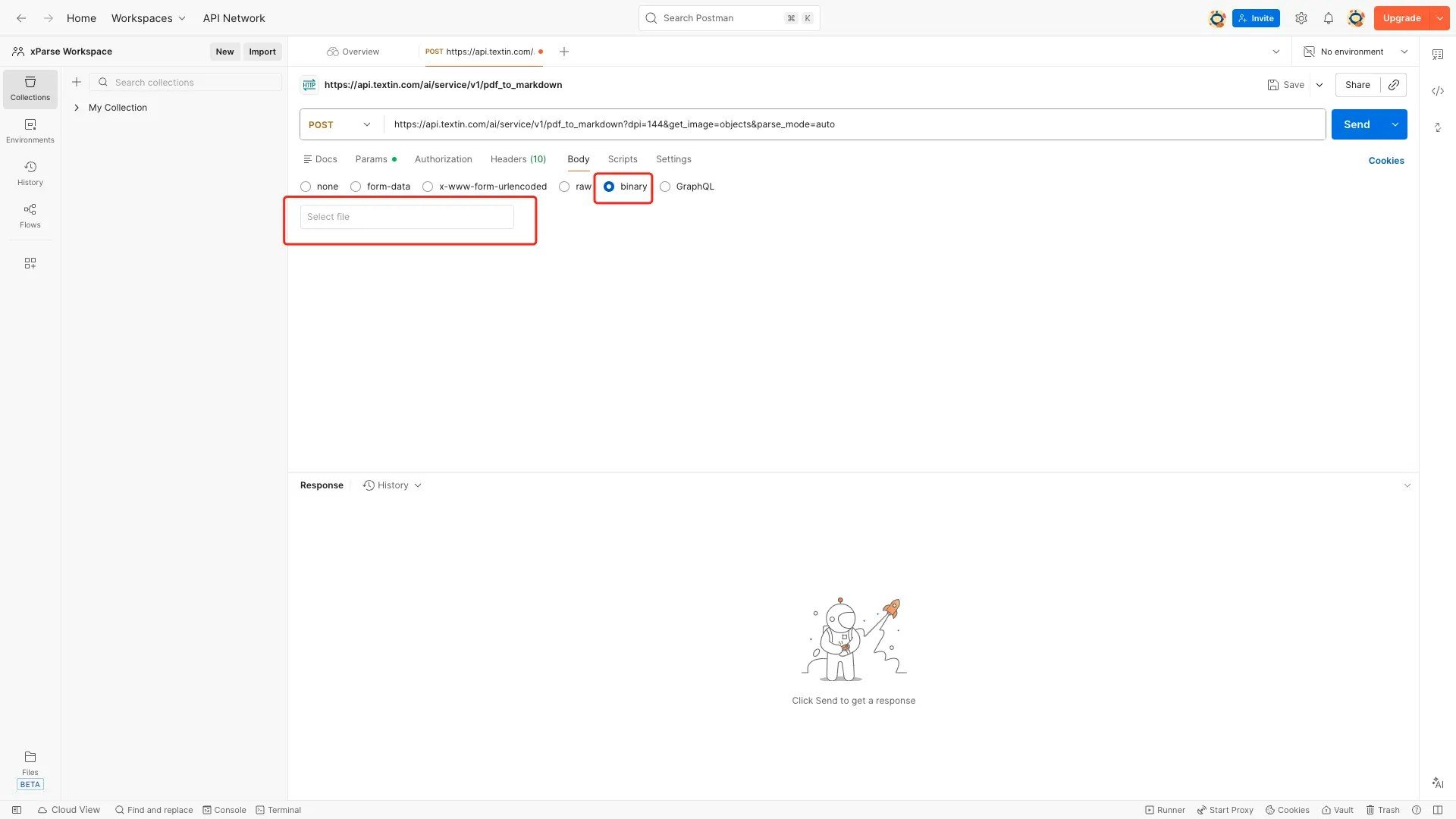 设置Body类型为binary