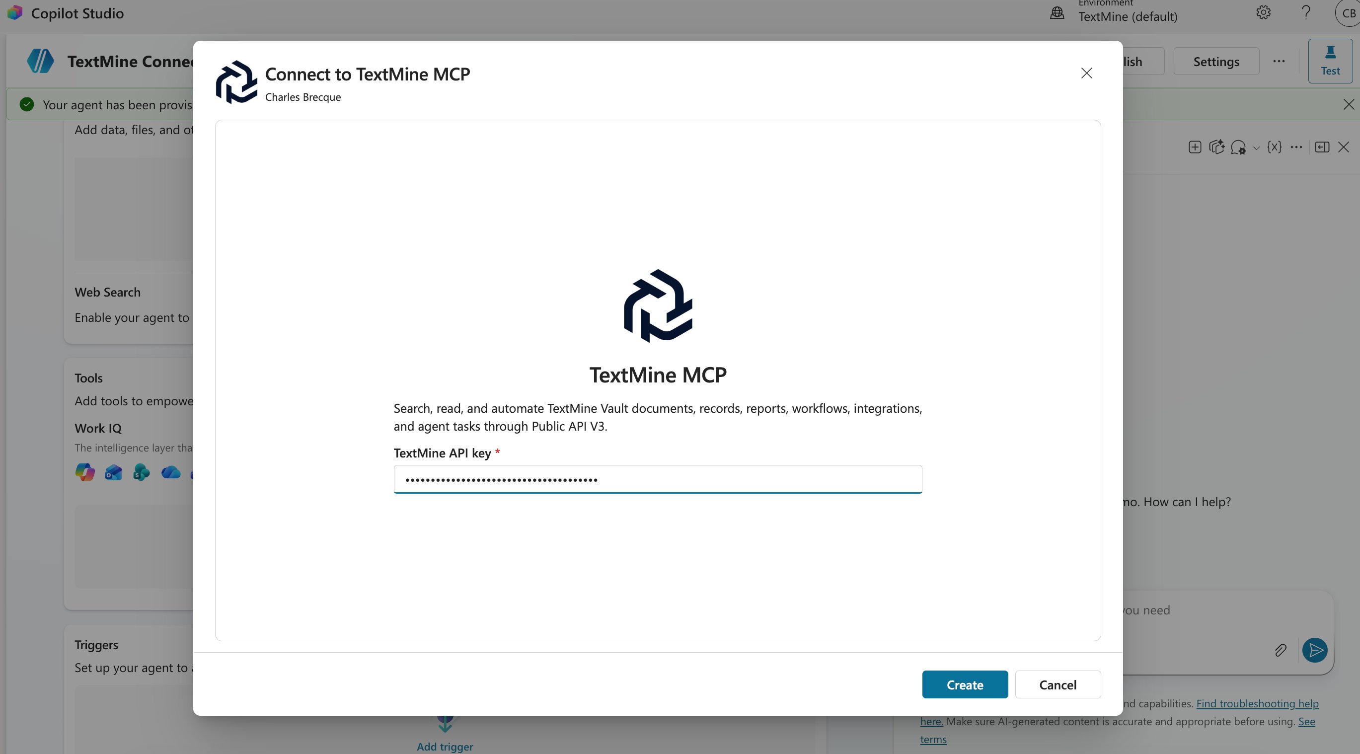 Create a new TextMine MCP connection