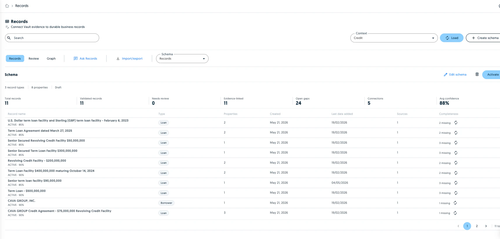 Records screenshot