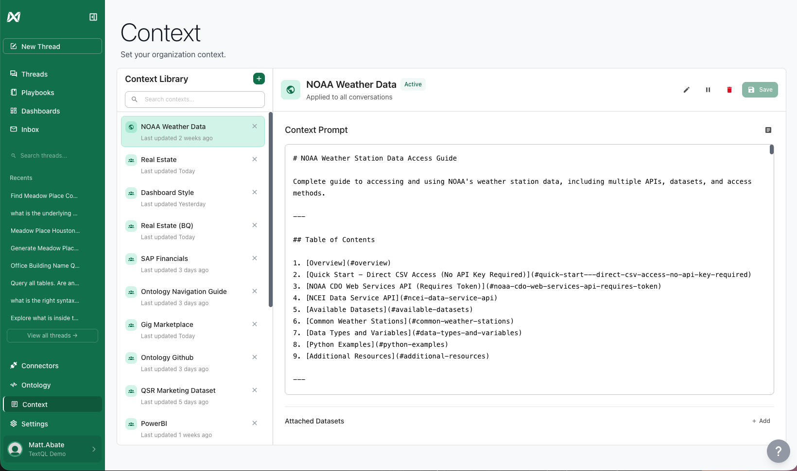 Context Library Interface
