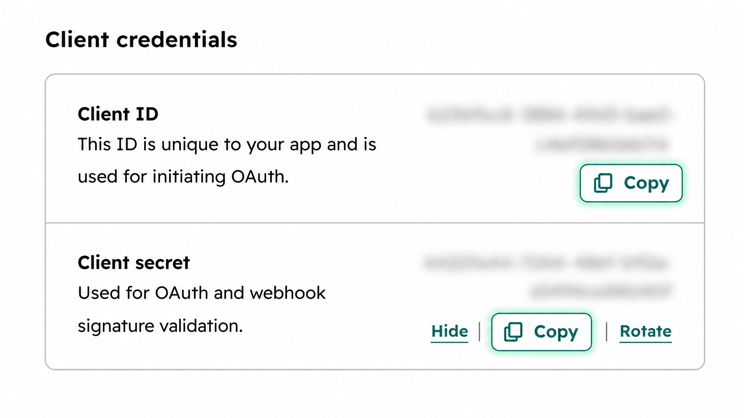 Client ID and Client Secret