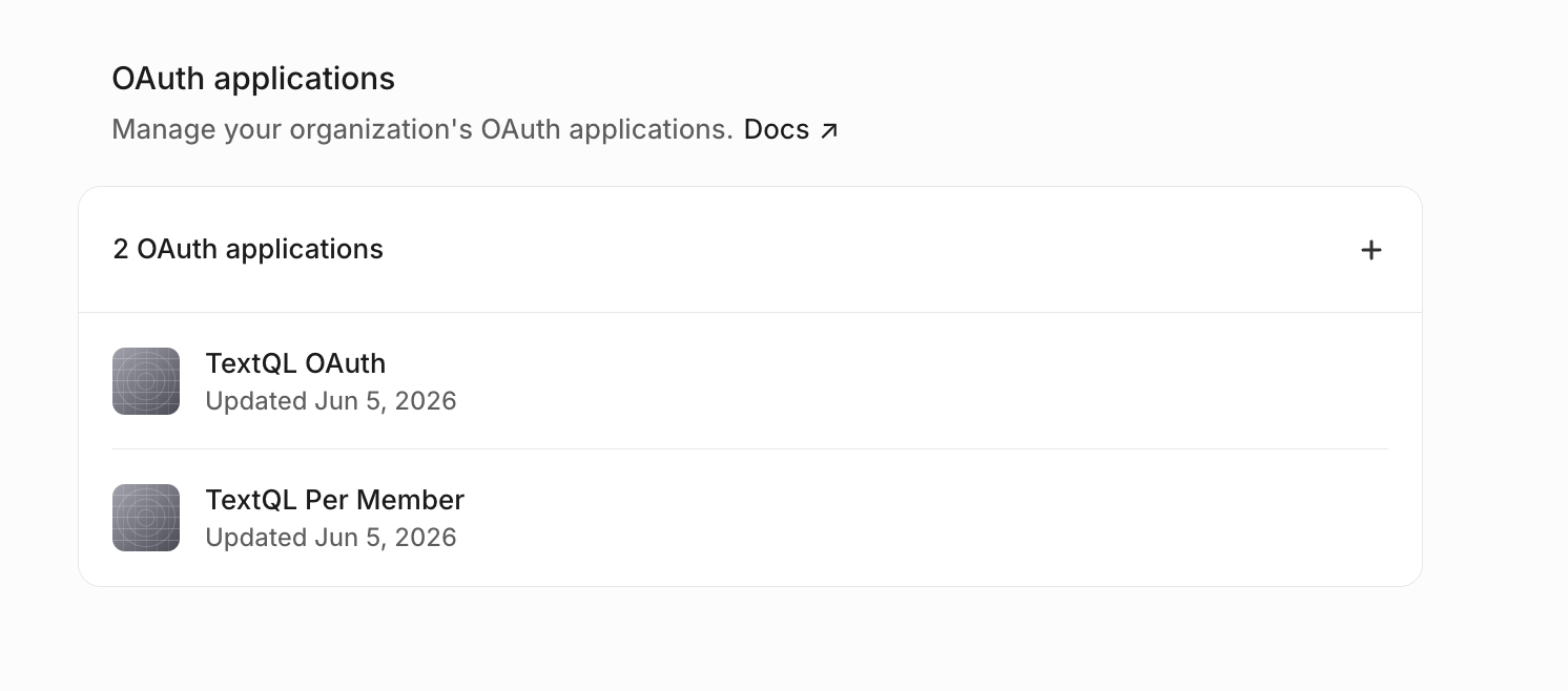 Linear OAuth applications management page