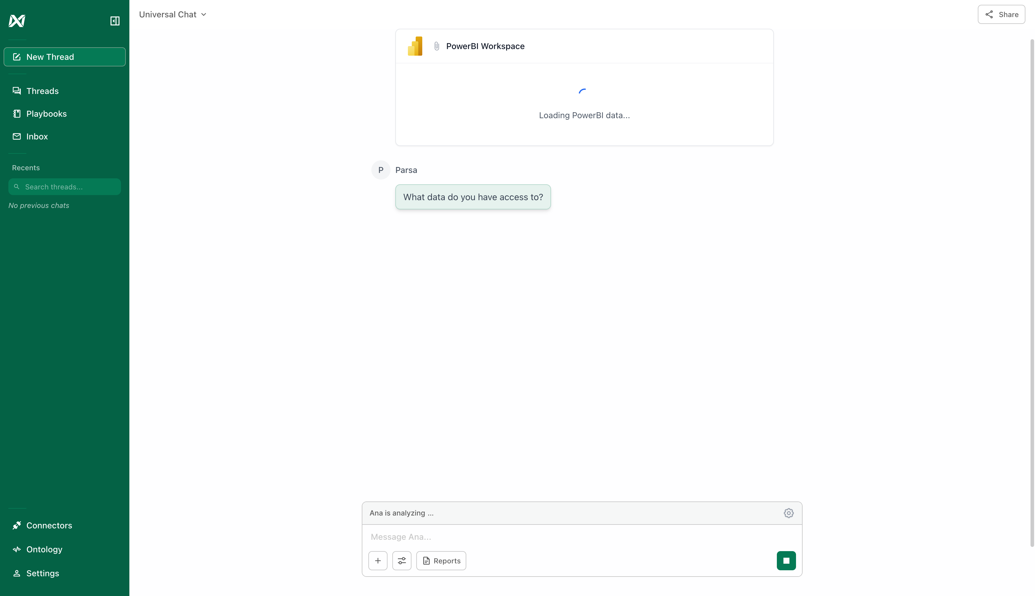 PowerBI chat with Ana