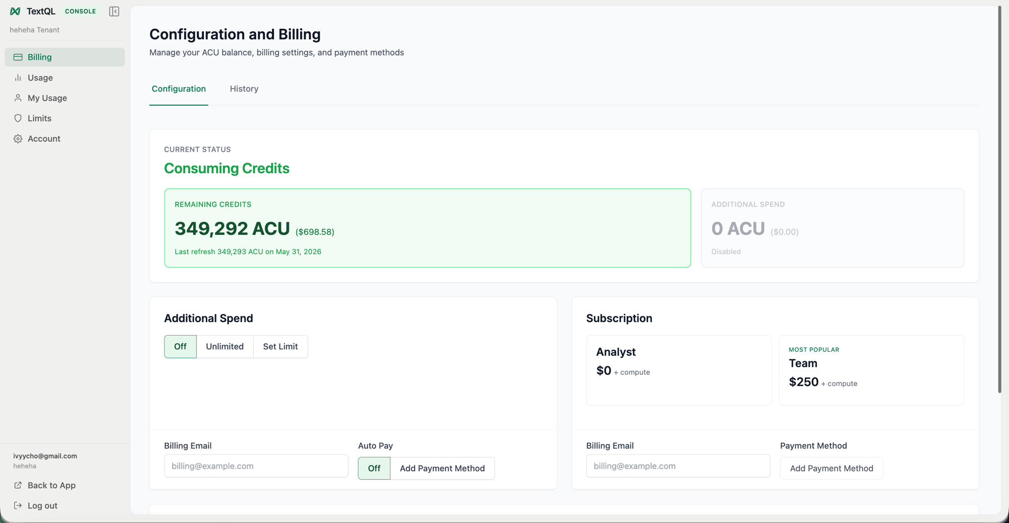 Payment History