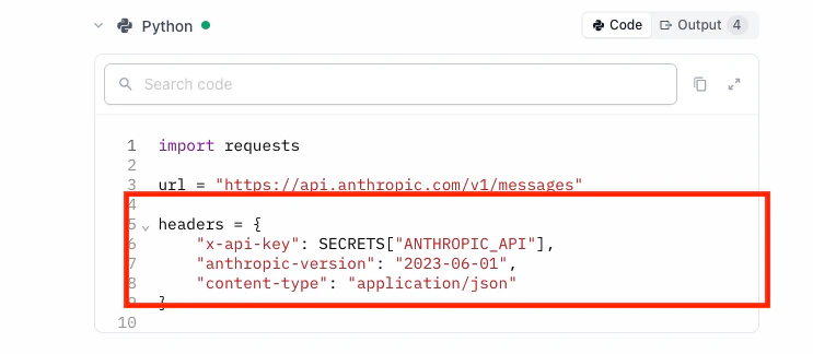 Python cell using legacy SECRETS environment variable