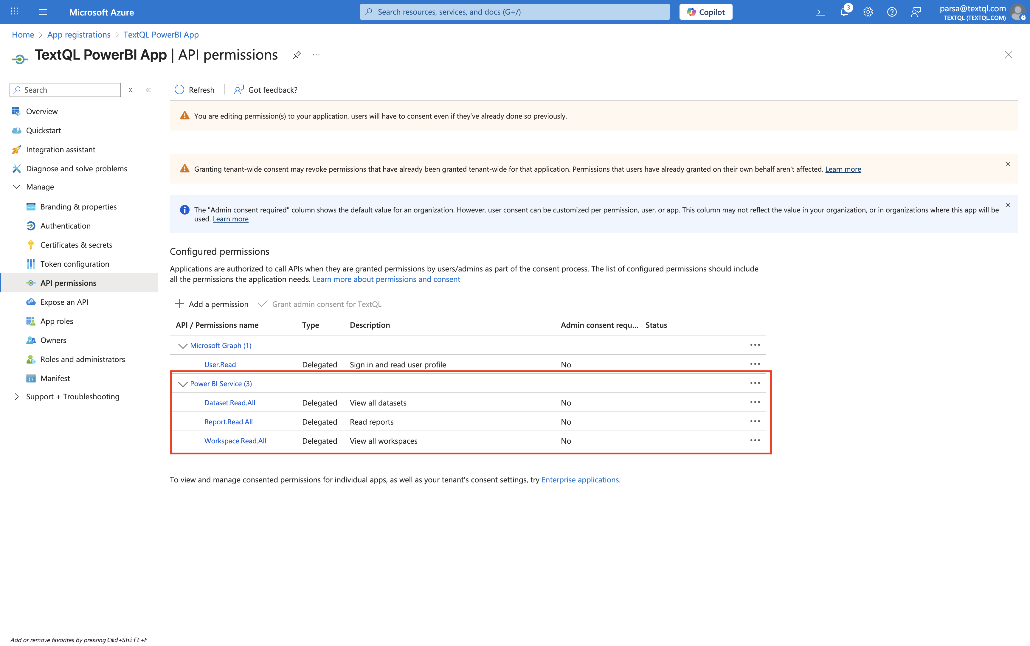 Added API Permissions