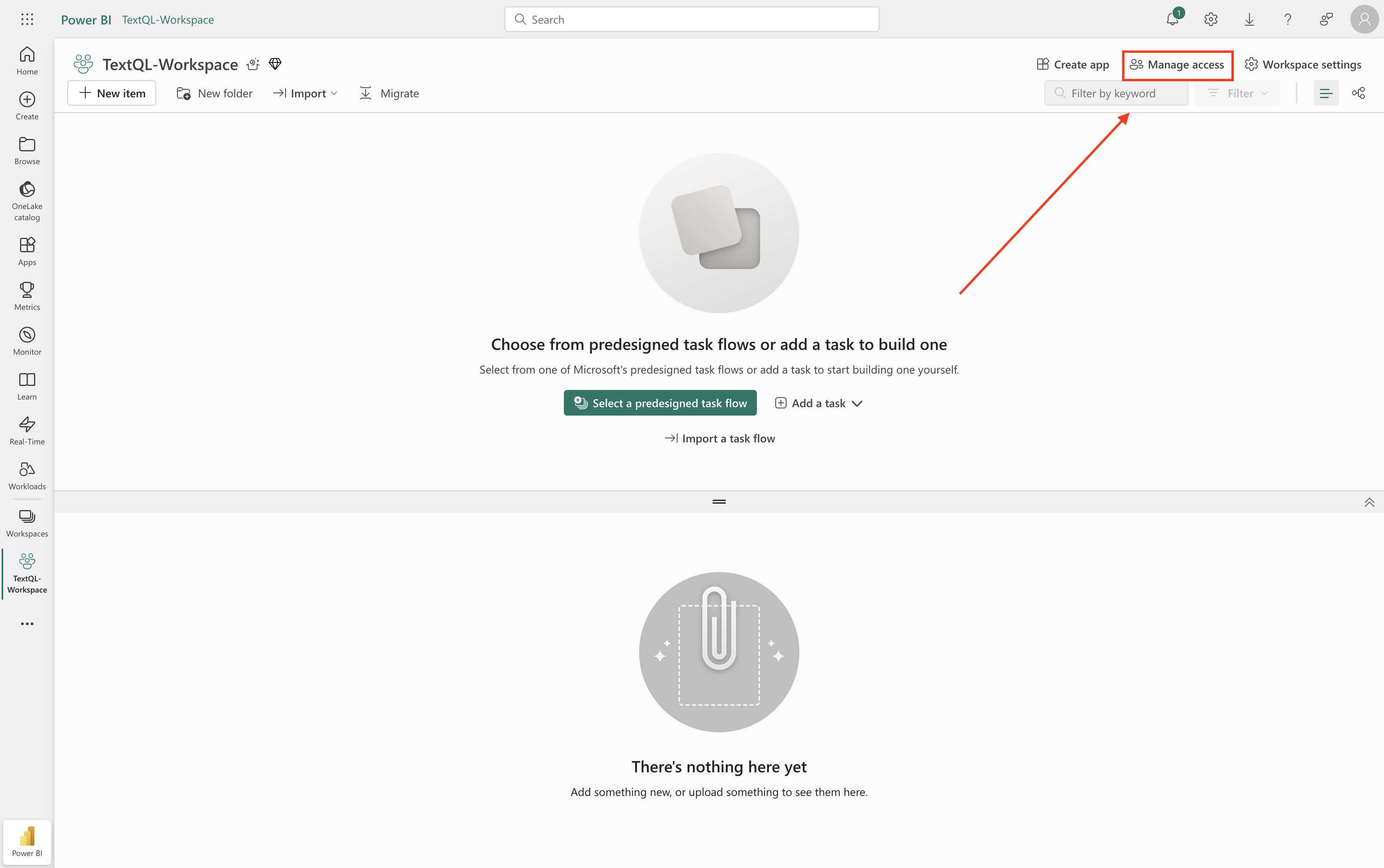 PowerBI workspace view