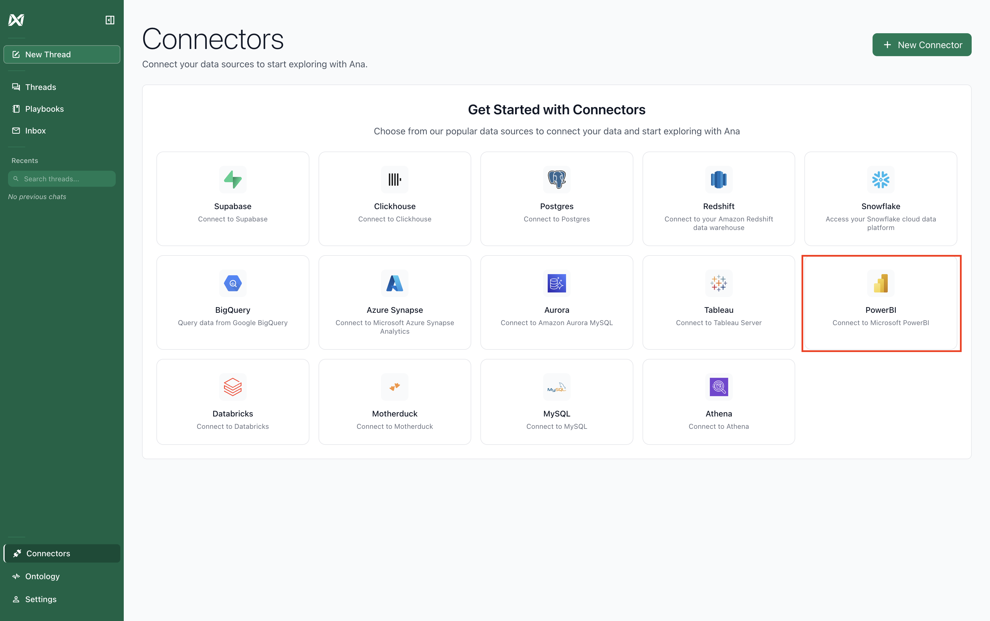 TextQL Connectors page