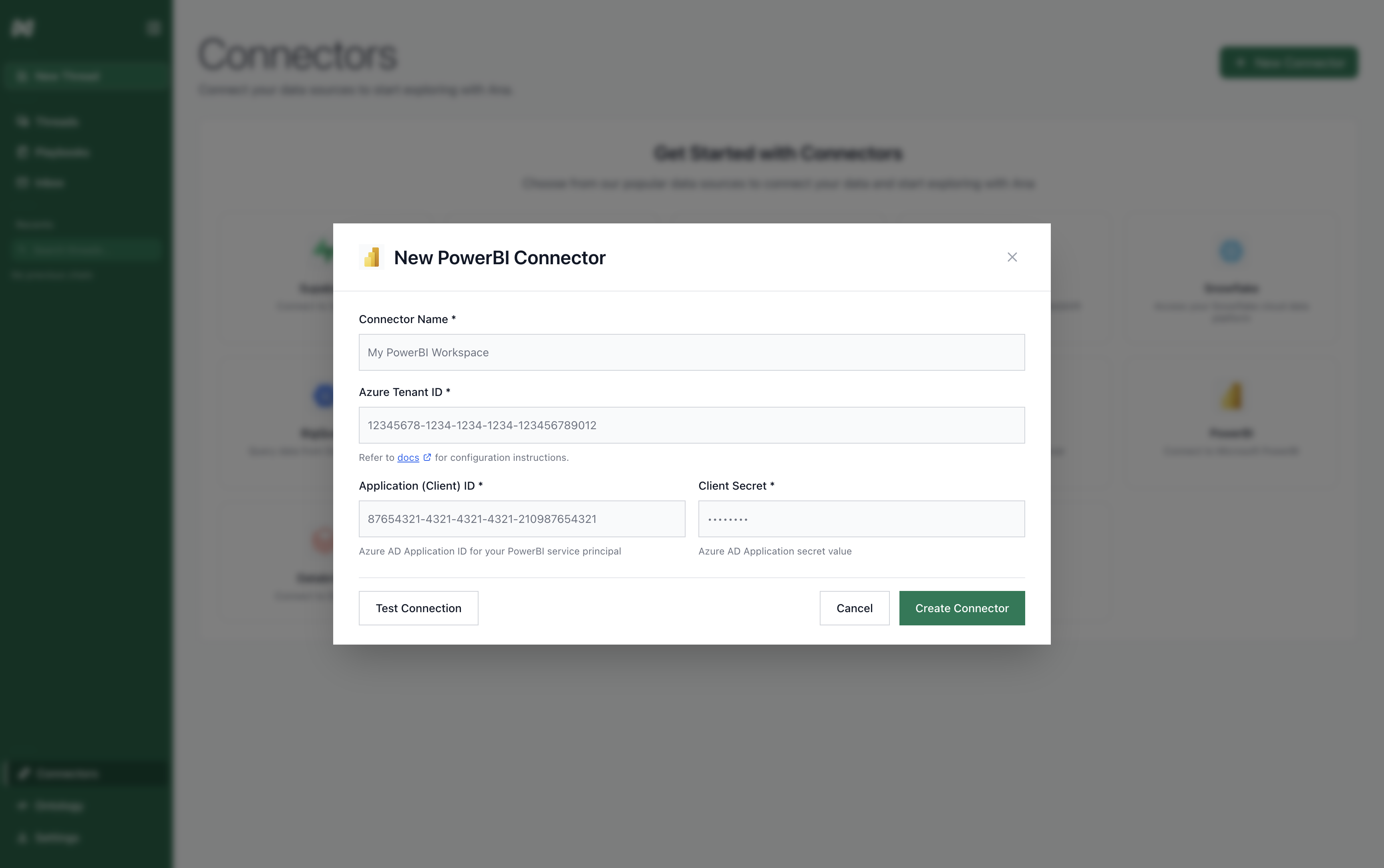 PowerBI connector form