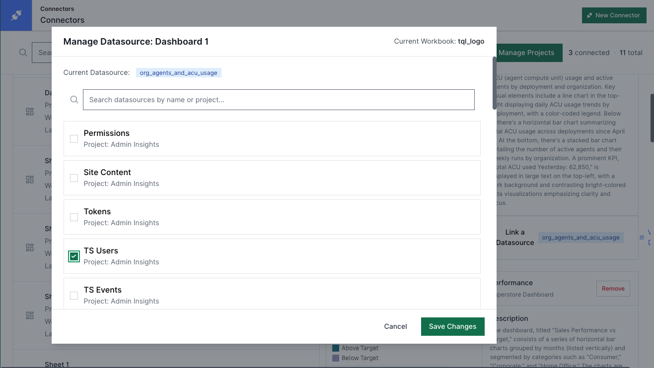 Tableau sync