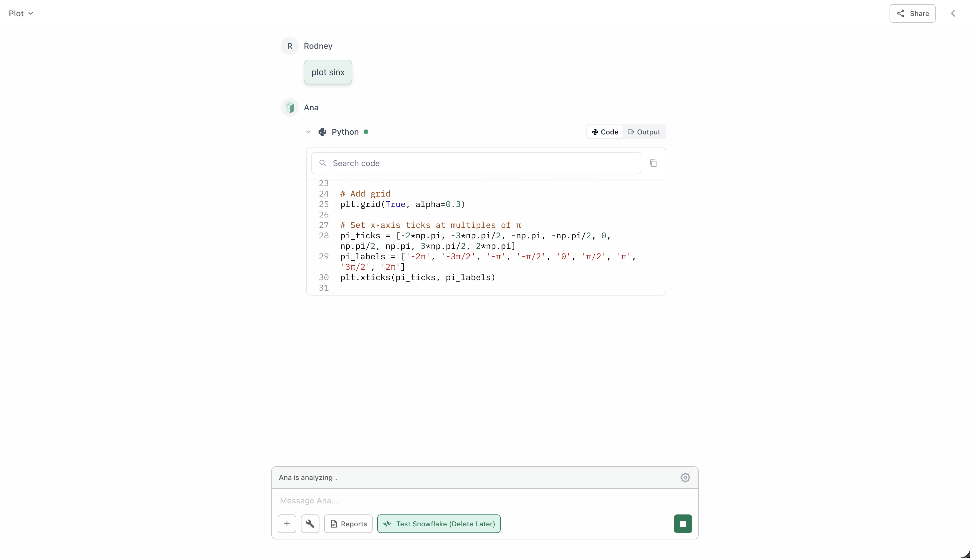 Python execution cell