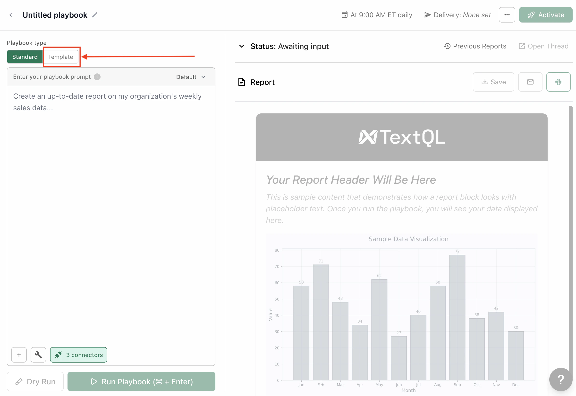 Where to find templates in the navigation