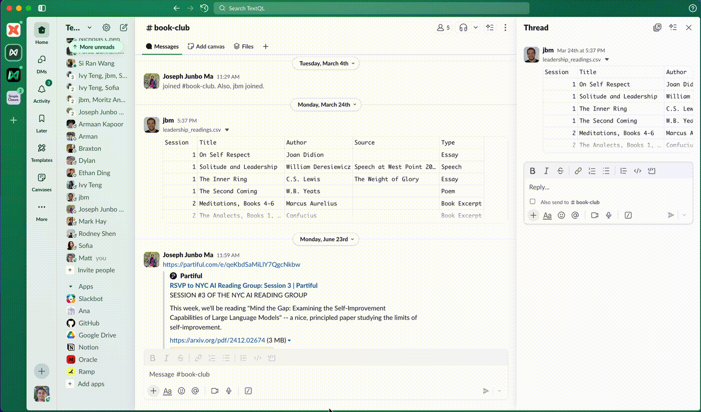 Direct messages with Ana