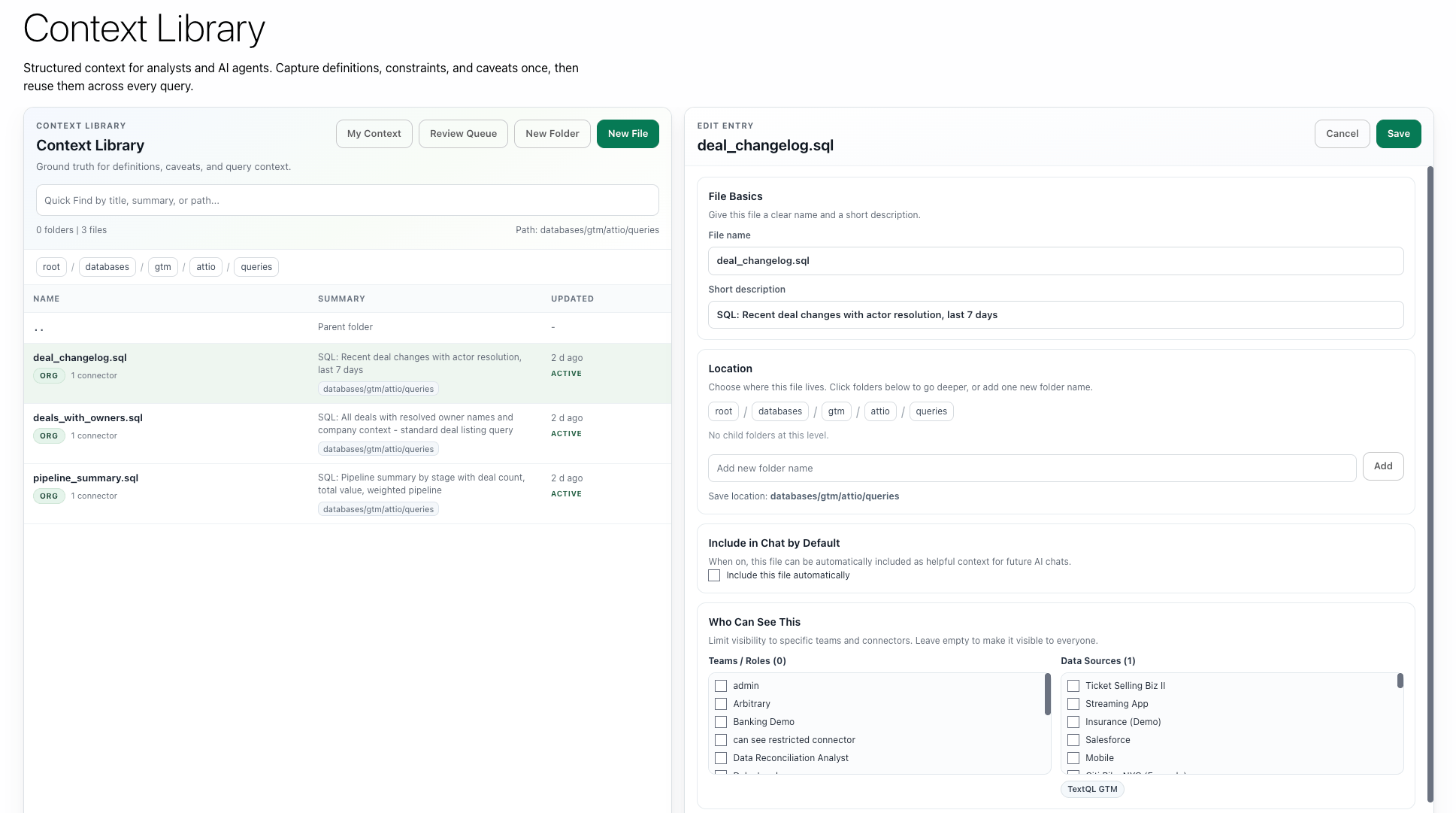 Assigning Roles to context files in Ontology
