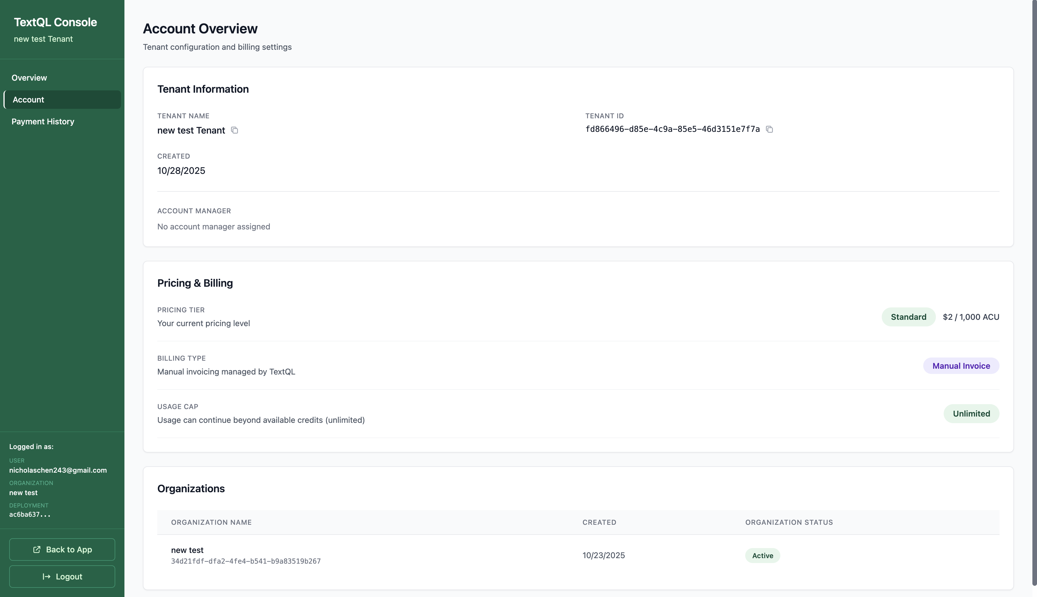 Account Managed Invoice