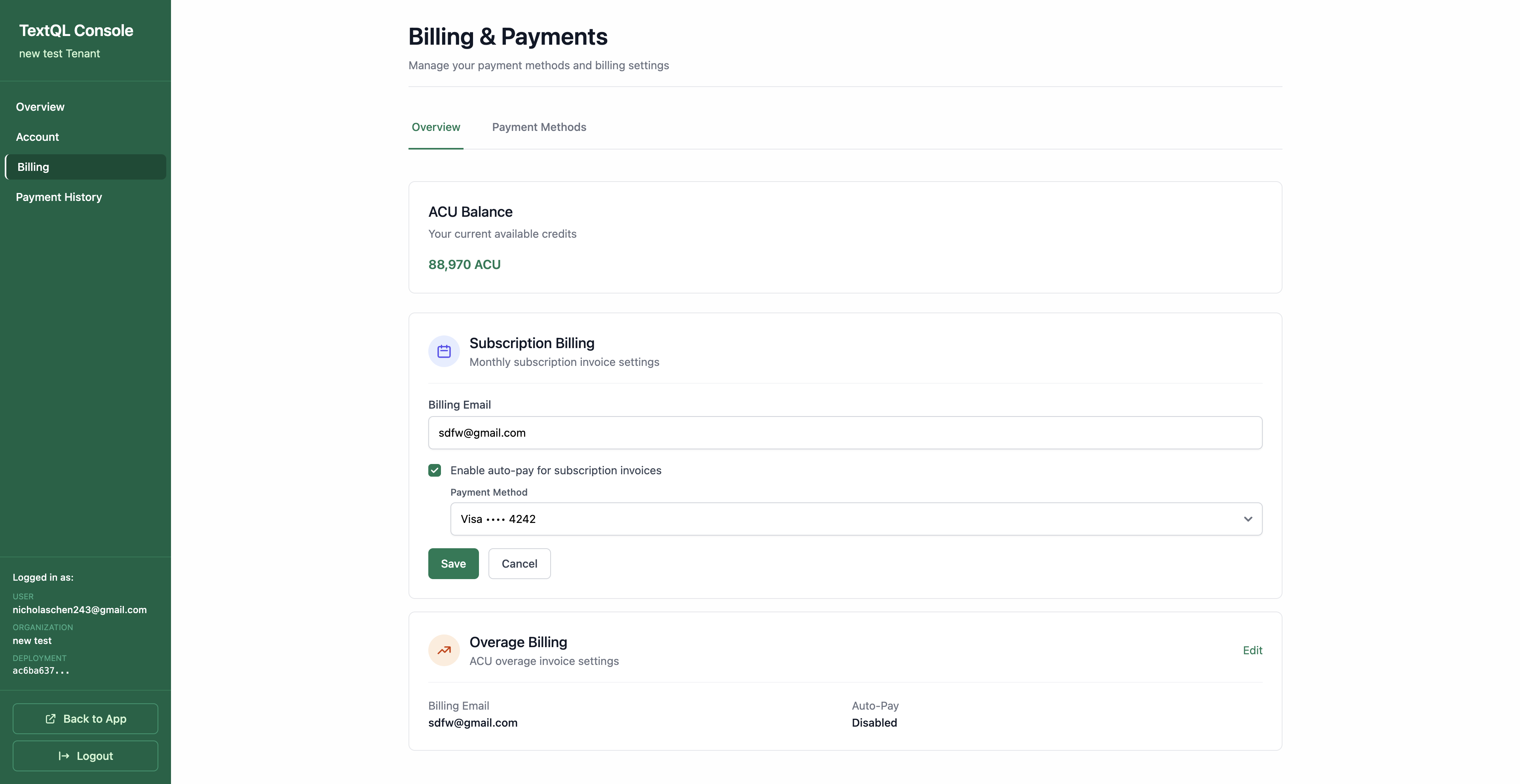 TextQL Pricing and Consumption Table - TextQL Docs