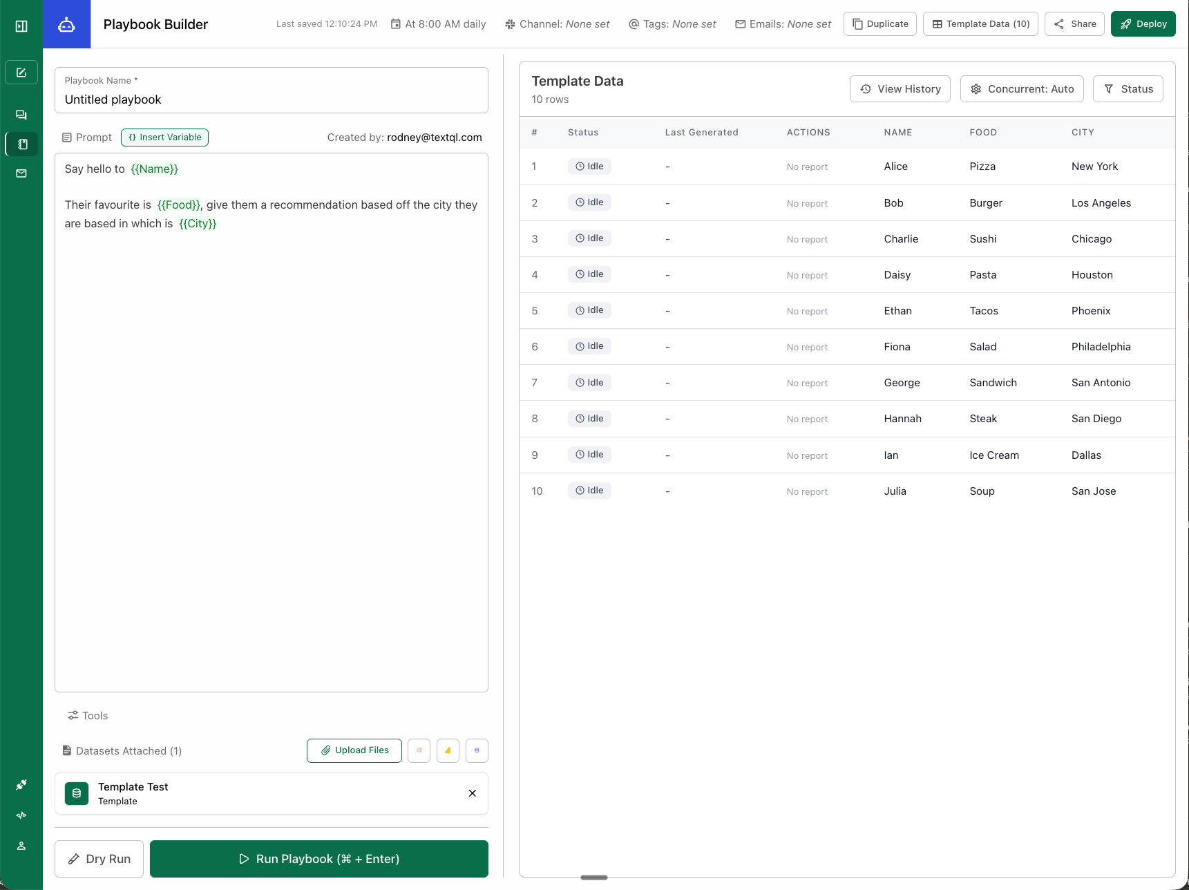 Complete playbook with template variables