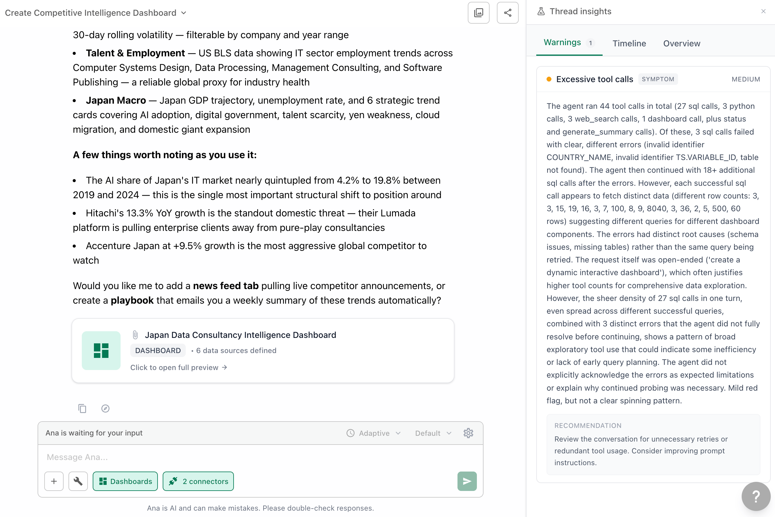 Thread Insights panel