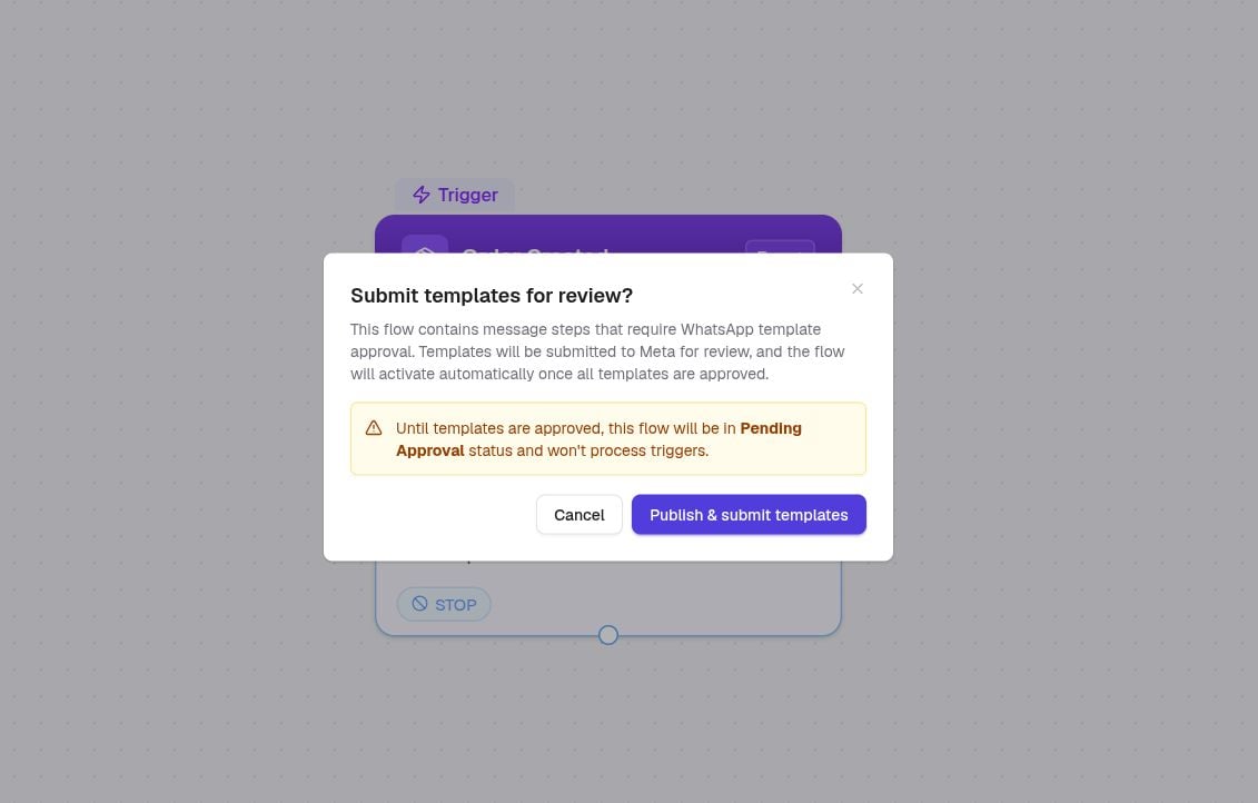 The Settings → Frequency cap page showing the rate-limit rule