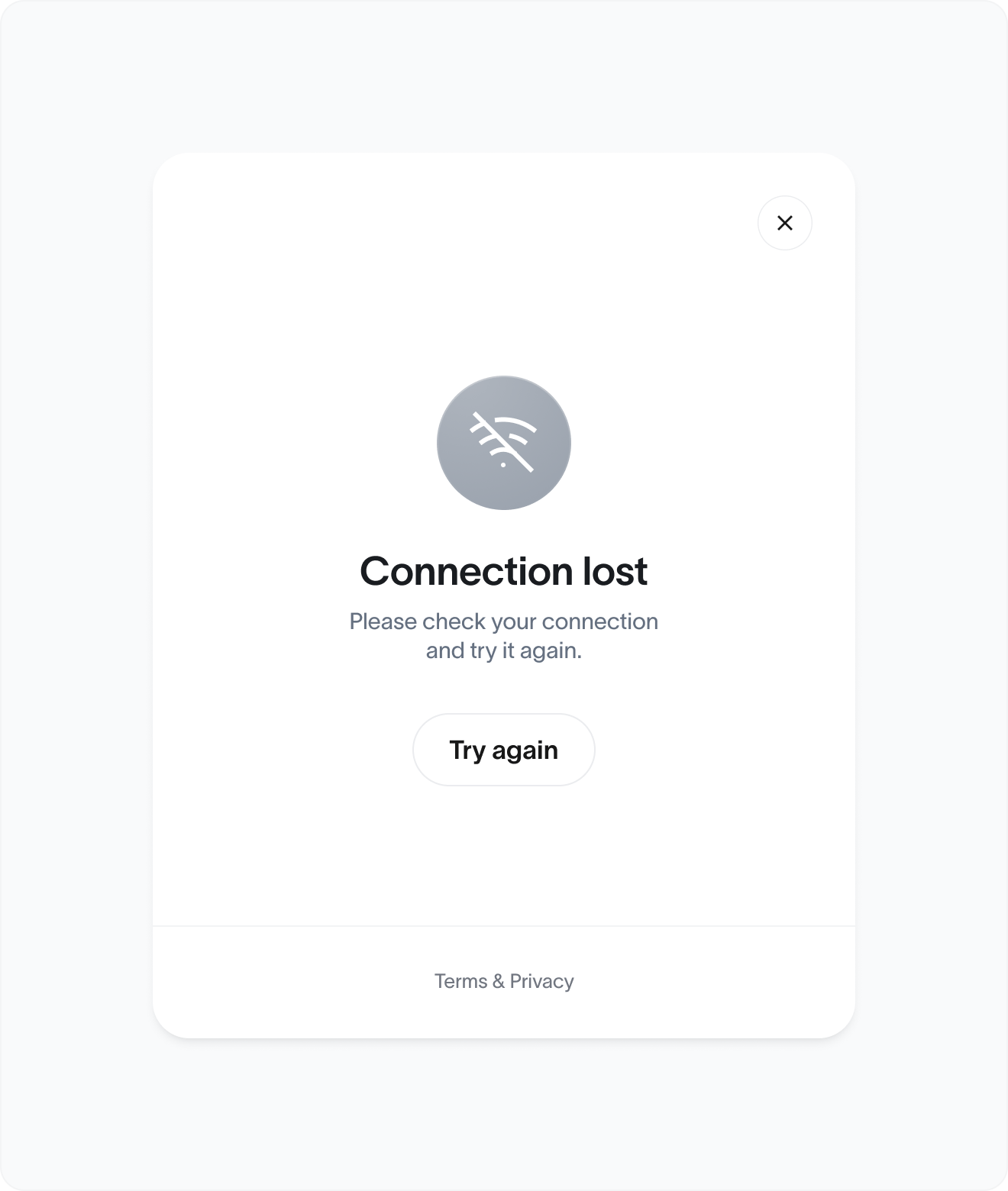 Connection lost - Lost connection to server or user offline