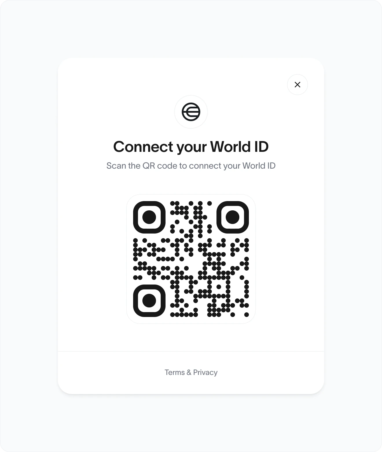 Default state - Waiting for user to scan the QR code