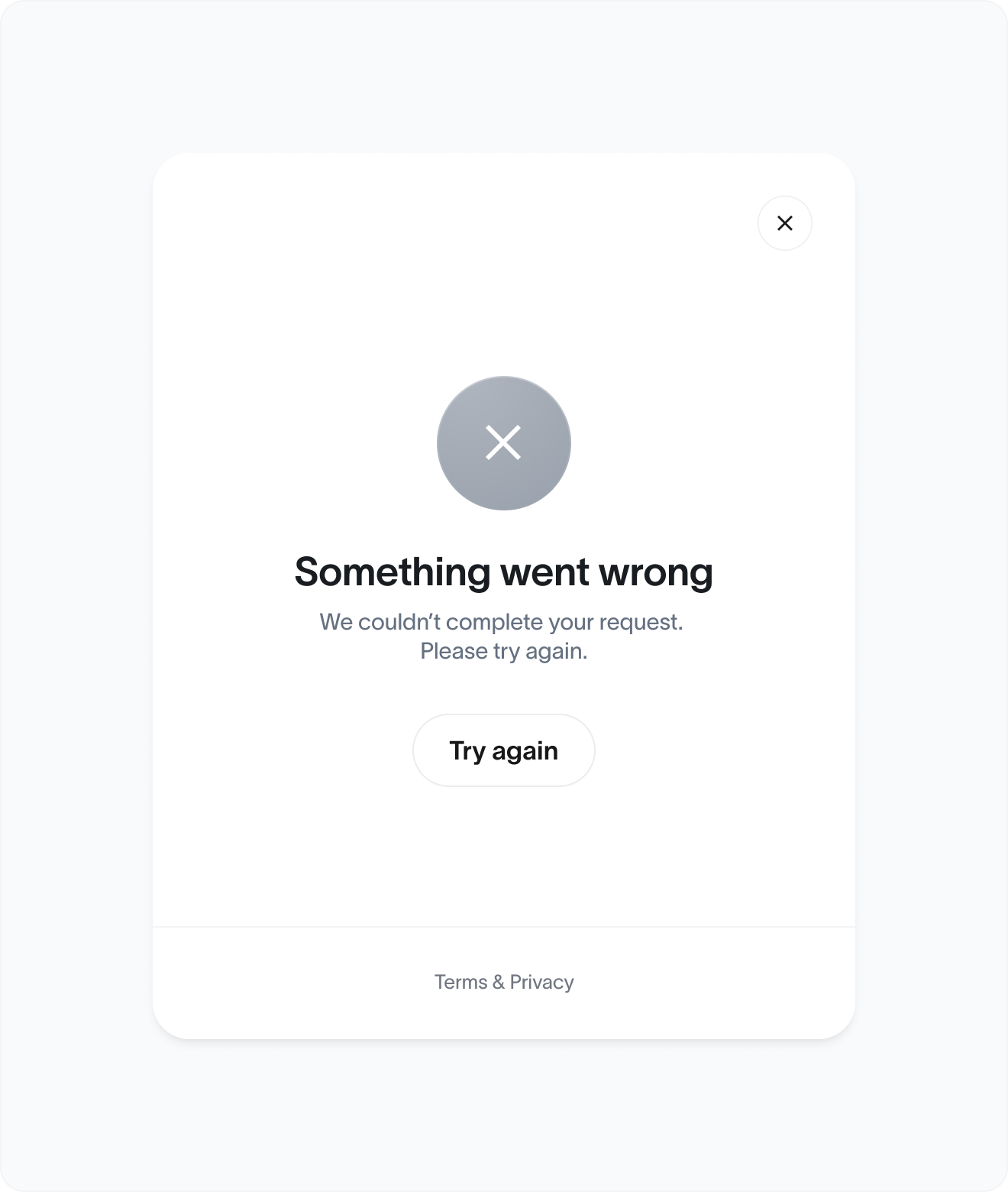 Error - Generic technical error or proof failure