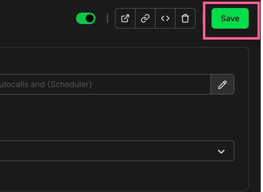 Cal.com save configuration