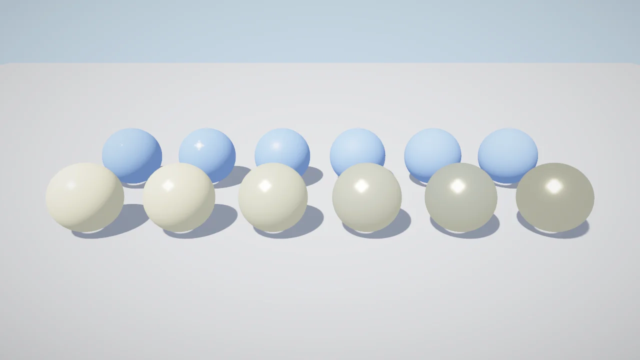 PBR material sweep rendered by Euca's renderer