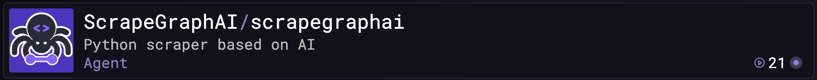 Repository card showing an AI Agent