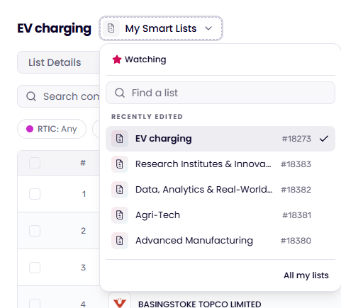 Watching a Smart List on the Smart List page
