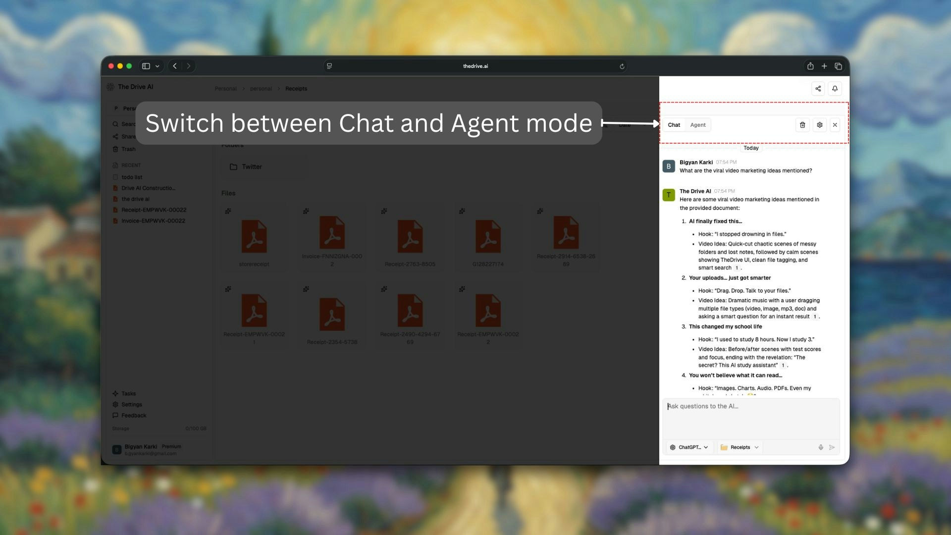 Agent Chat Mode UI