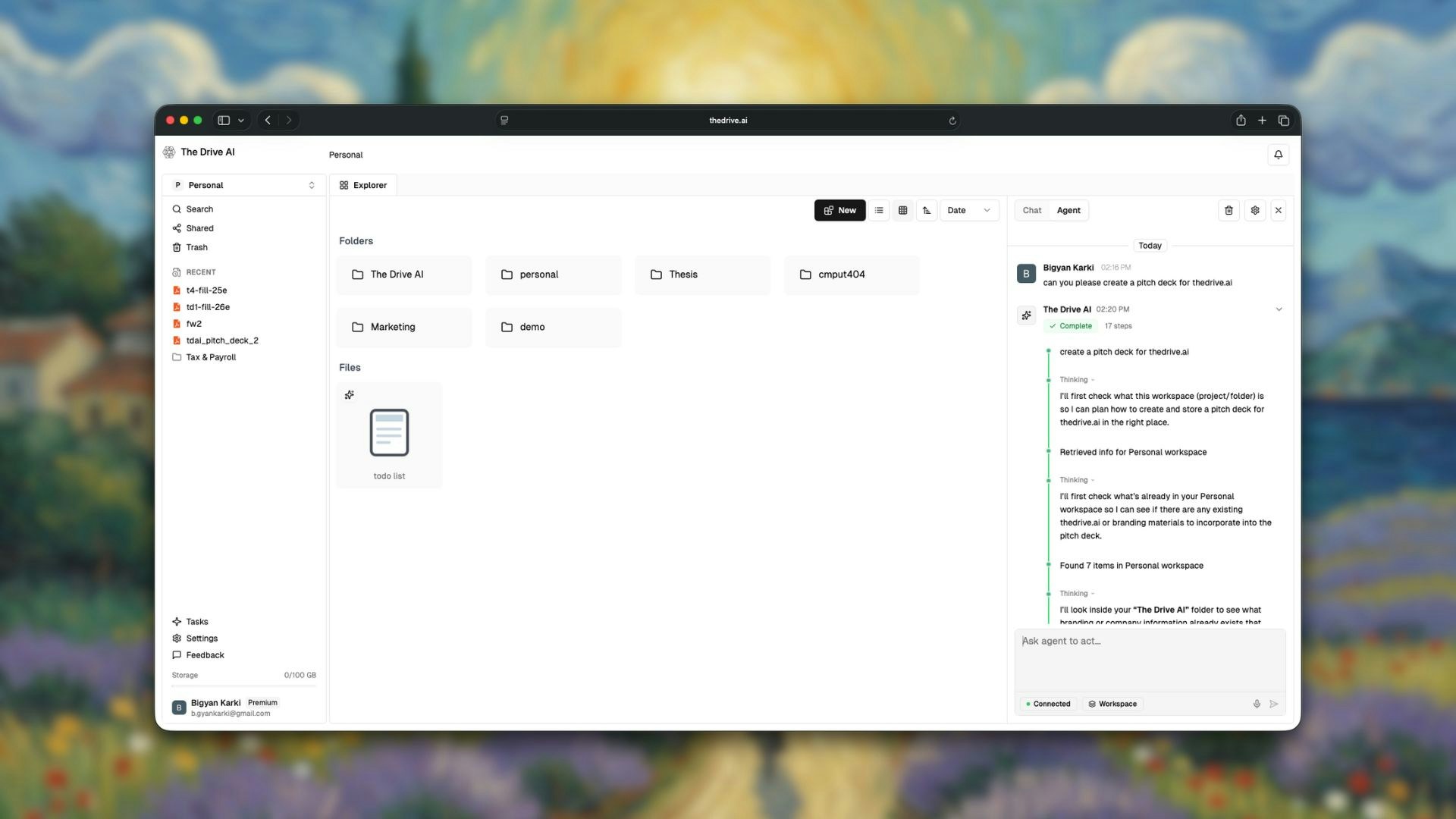 Agent Mode in The Drive AI